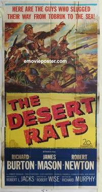 s228 DESERT RATS three-sheet movie poster '53 Richard Burton, James Mason