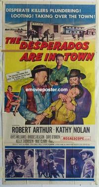 s231 DESPERADOS ARE IN TOWN three-sheet movie poster '56 Robert Arthur