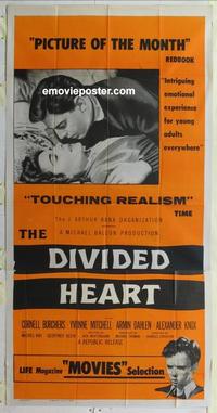 s241 DIVIDED HEART three-sheet movie poster '55 Cornell Borchers, English!