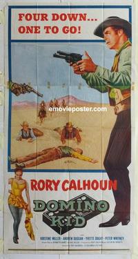 s244 DOMINO KID three-sheet movie poster '57 Rory Calhoun western!