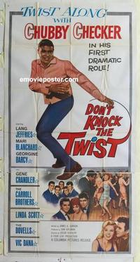 s245 DON'T KNOCK THE TWIST three-sheet movie poster '62 Chubby Checker