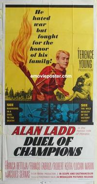 s252 DUEL OF CHAMPIONS three-sheet movie poster '64 Alan Ladd, Italian!