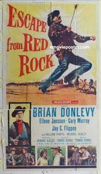 s268 ESCAPE FROM RED ROCK three-sheet movie poster '57 Brian Donlevy