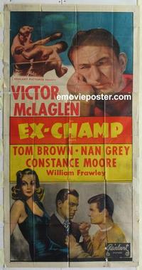 s273 EX-CHAMP three-sheet movie poster R40s Victor McLaglen, boxing!