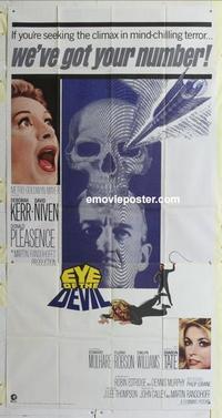 s276 EYE OF THE DEVIL three-sheet movie poster '67 Sharon Tate, horror!