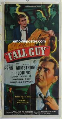 s281 FALL GUY three-sheet movie poster '47 Robert Armstrong, film noir!