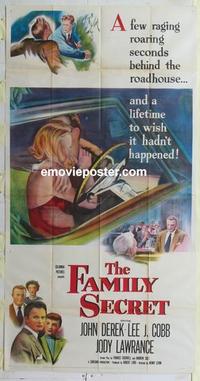 s282 FAMILY SECRET three-sheet movie poster '51 John Derek, Lee J. Cobb
