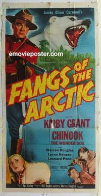 s283 FANGS OF THE ARCTIC three-sheet movie poster '53 Kirby Grant, Douglas