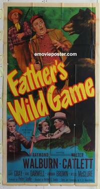s288 FATHER'S WILD GAME three-sheet movie poster '50 Walburn, Catlett