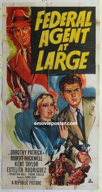 s290 FEDERAL AGENT AT LARGE three-sheet movie poster '50 Dorothy Patrick