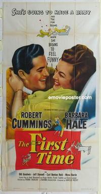 s297 FIRST TIME three-sheet movie poster '52 Robert Cummings, Barbara Hale