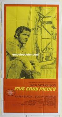 s299 FIVE EASY PIECES int'l three-sheet movie poster '70 Jack Nicholson