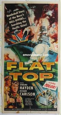s304 FLAT TOP three-sheet movie poster '52 Sterling Hayden, World War II