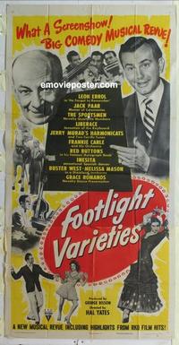 s316 FOOTLIGHT VARIETIES three-sheet movie poster '51 musical revue!