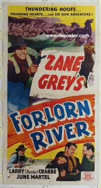 s324 FORLORN RIVER three-sheet movie poster R51 Buster Crabbe, Zane Grey