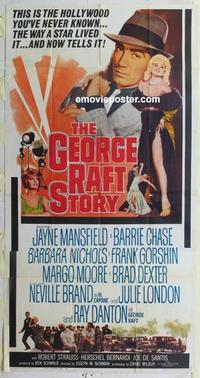s344 GEORGE RAFT STORY three-sheet movie poster '61 Jayne Mansfield