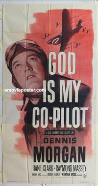 s353 GOD IS MY CO-PILOT three-sheet movie poster R50 flying Dennis Morgan!
