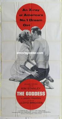 s355 GODDESS three-sheet movie poster '58 Kim Stanley, Lloyd Bridges