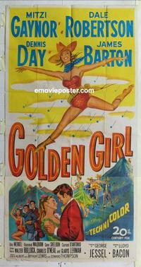 s357 GOLDEN GIRL three-sheet movie poster '51 Mitzi Gaynor, Robertson