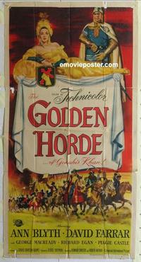 s358 GOLDEN HORDE three-sheet movie poster '51 Ann Blyth, David Farrar