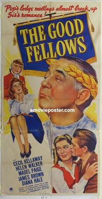 s363 GOOD FELLOWS three-sheet movie poster '43 Cecil Kellaway, Helen Walker