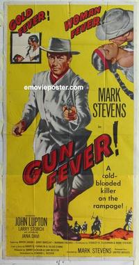 s377 GUN FEVER three-sheet movie poster '57 Mark Stevens, John Lupton