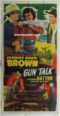s378 GUN TALK three-sheet movie poster '47 Johnny Mack Brown, Raymond Hatton