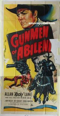 s382 GUNMEN OF ABILENE three-sheet movie poster '50 Allan Rocky Lane