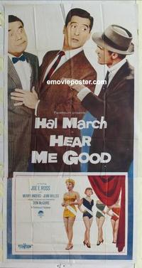 s401 HEAR ME GOOD three-sheet movie poster '57 Hal March, Joe E. Ross