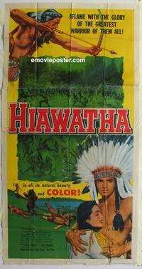 s413 HIAWATHA three-sheet movie poster '53 Native American Indians!