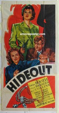 s415 HIDEOUT three-sheet movie poster '49 Lloyd Bridges, Adrian Booth