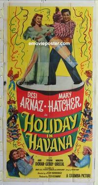 s424 HOLIDAY IN HAVANA three-sheet movie poster '49 Desi Arnaz, Cuba!