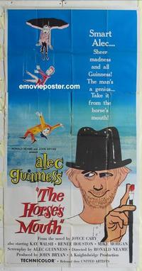 s431 HORSE'S MOUTH three-sheet movie poster '59 Alec Guinness, Walsh