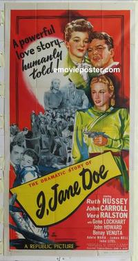 s445 I JANE DOE three-sheet movie poster '48 Ruth Hussey, John Carroll