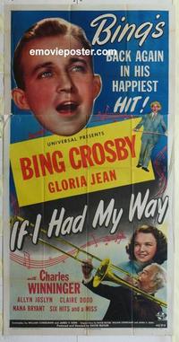 s448 IF I HAD MY WAY three-sheet movie poster R46 Bing Crosby, Gloria Jean