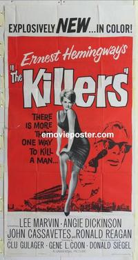 s487 KILLERS three-sheet movie poster '64 John Cassavetes, Marvin