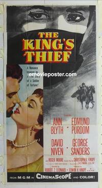s490 KING'S THIEF three-sheet movie poster '55 Ann Blyth, Edmund Purdom