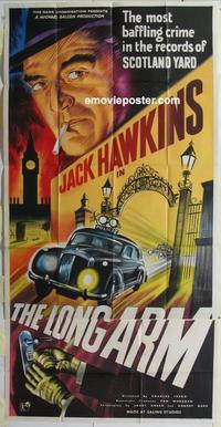 s561 THIRD KEY English three-sheet movie poster '57 Hawkins, The Long Arm!
