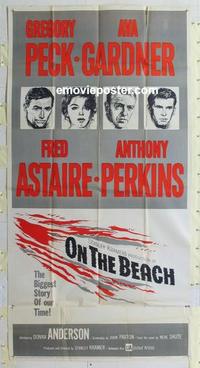 s514 ON THE BEACH three-sheet movie poster '59 Greg Peck, Ava Gardner