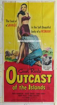 s517 OUTCAST OF THE ISLANDS three-sheet movie poster '52 exotic sexy Kerima!