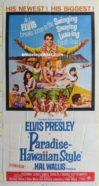 s520 PARADISE HAWAIIAN STYLE three-sheet movie poster '66 Elvis Presley