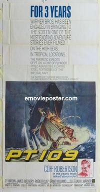 s529 PT 109 three-sheet movie poster '63 Cliff Robertson as J.F.K.