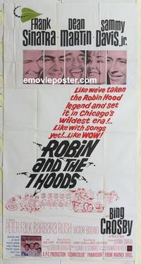 s532 ROBIN & THE 7 HOODS three-sheet movie poster '64 Sinatra, the Rat Pack!