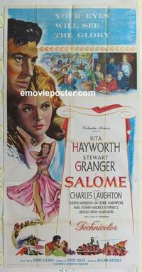 s536 SALOME three-sheet movie poster '53 Granger, sexy Rita Hayworth!