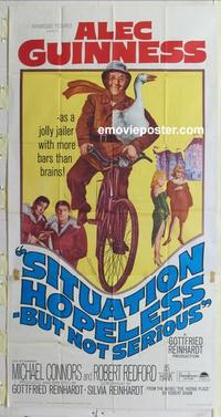 s545 SITUATION HOPELESS-BUT NOT SERIOUS three-sheet movie poster '65 Guinness
