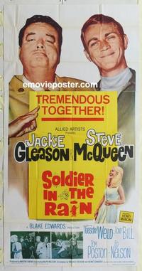 s547 SOLDIER IN THE RAIN three-sheet movie poster '64 Steve McQueen, Gleason