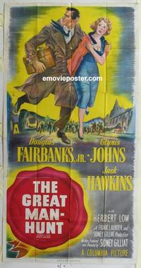 s553 STATE SECRET three-sheet movie poster '50 Great Man-Hunt, Fairbanks Jr