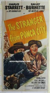 s554 STRANGER FROM PONCA CITY three-sheet movie poster '47 Charles Starrett