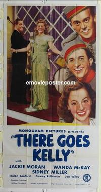 s560 THERE GOES KELLY three-sheet movie poster '45 Jackie Moran, Wanda McKay