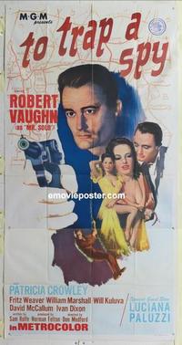 s565 TO TRAP A SPY three-sheet movie poster '66 Robert Vaughn, Man from UNCLE